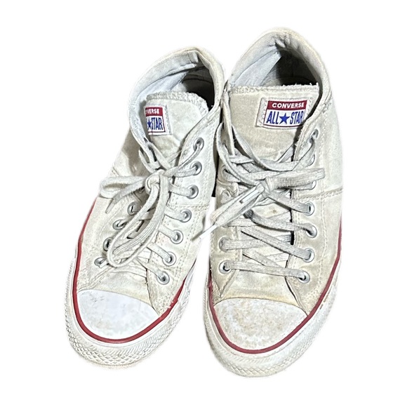 Converse High-Top Sneakers in White and Red - Picture 1 of 9